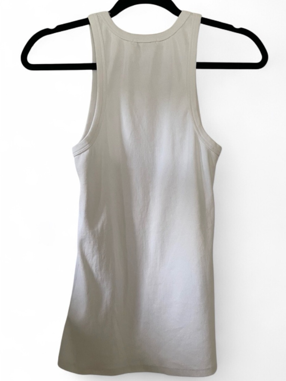 Agolde White Ribbed Tank Top Womens Size Medium